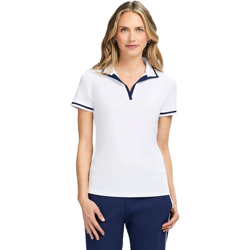 NWT Izod Womens Polo Shirt Performance Stretch Short Sleeve Top SZ L